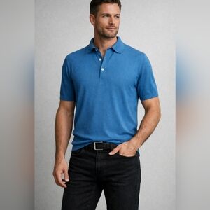 John Smedley Blue Casual Button Down Shirt